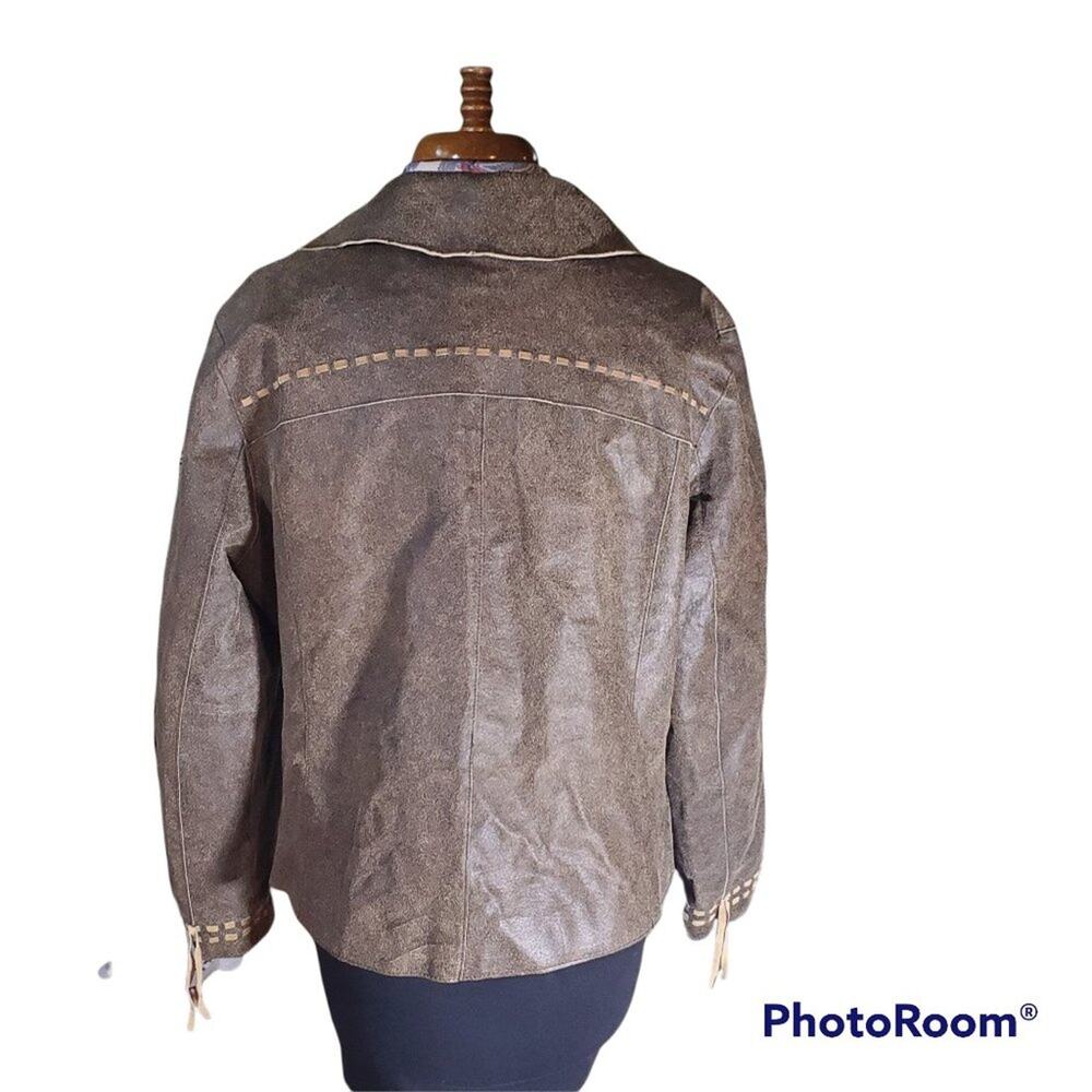 Bernardo | Brown Western Bohemian Leather Jacket | Size Large - Picture 5 of 7